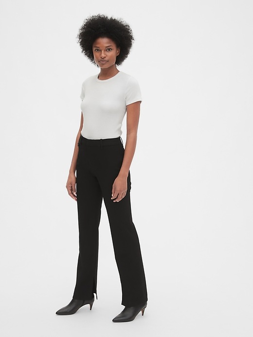 Image number 5 showing, High Rise Slim Boot Pants with Ankle Slit