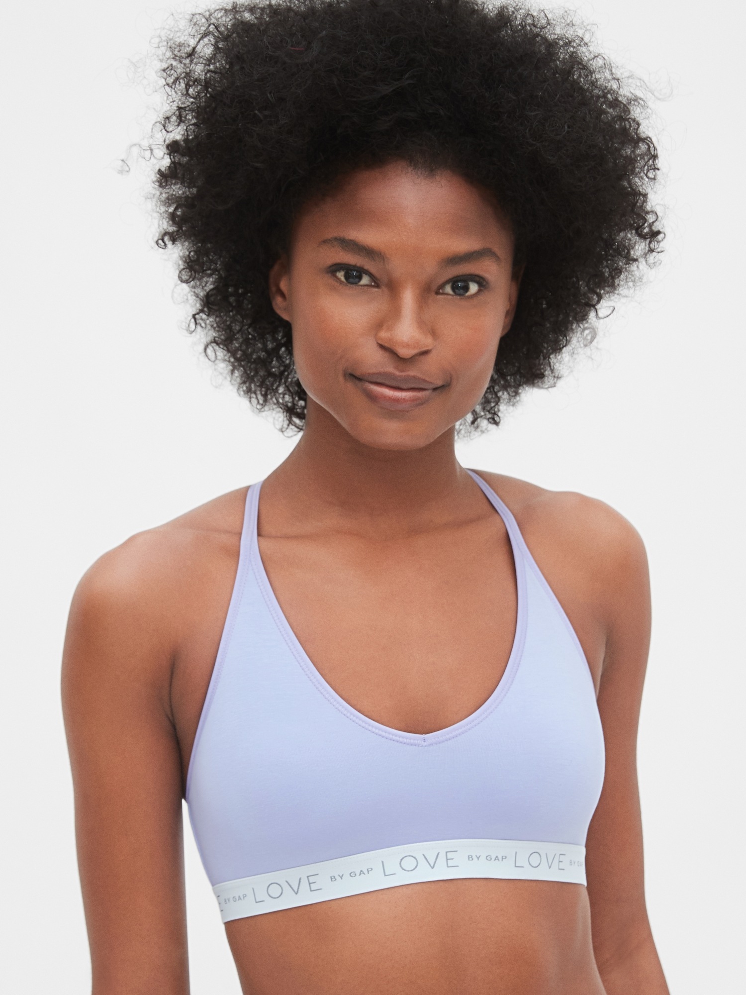 Logo Stretch Cotton Racerback Bralette