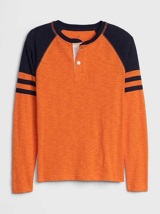 1 of 8 showing, with the color SCORCH of product Kids  Henley T-Shirt