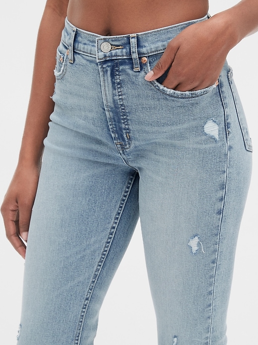 Image number 3 showing, High Rise Distressed Cigarette Jeans with Secret Smoothing Pockets With Washwell&#153