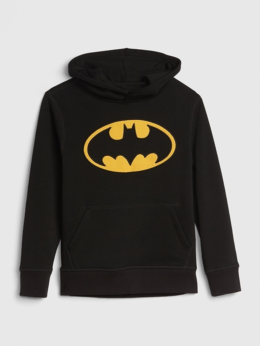 1 of 8 showing, with the color batman black of product GapKids &#124 DC Hoodie Sweatshirt