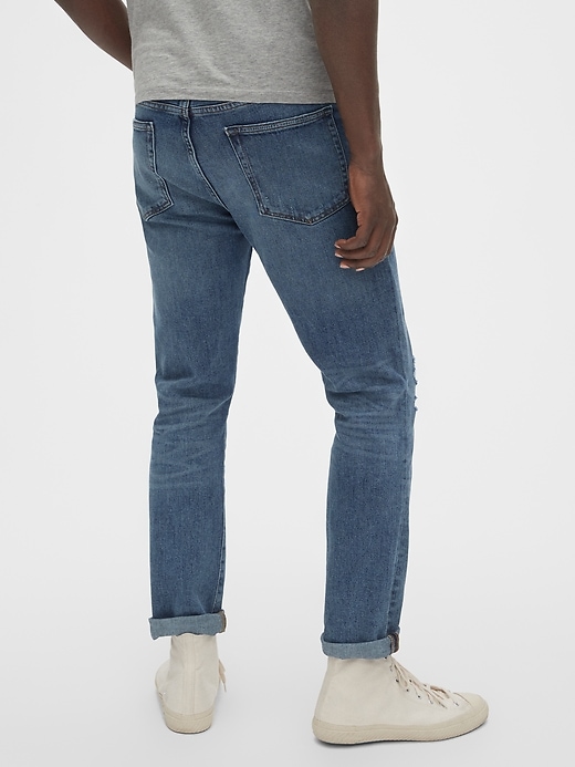 Image number 2 showing, Distressed Skinny High Roller Jeans with GapFlex