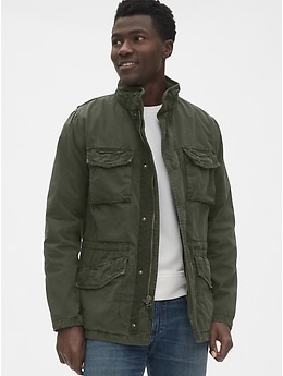 Military jacket with best sale hood