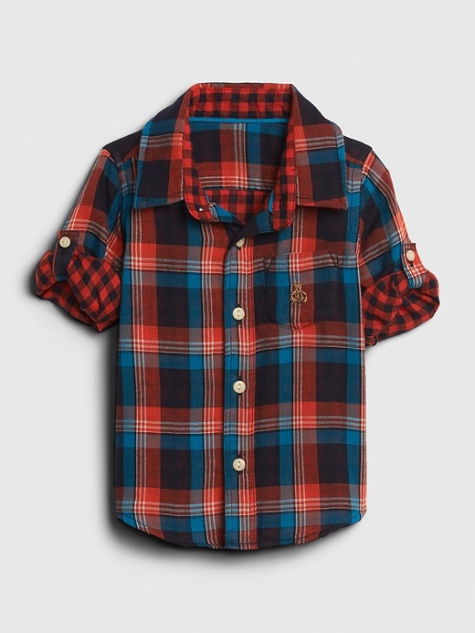 Image number 1 showing, Baby Plaid Convertible Shirt