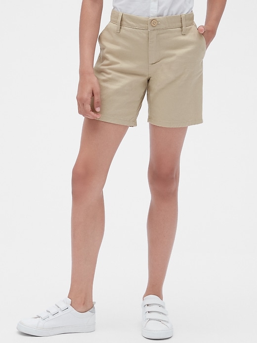 1 of 8 showing, with the color wicker of product Kids Uniform Midi Shorts with Gap Shield
