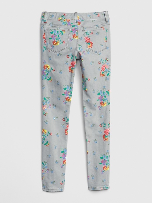 Image number 3 showing, Kids Floral Skinny Jeans with Stretch