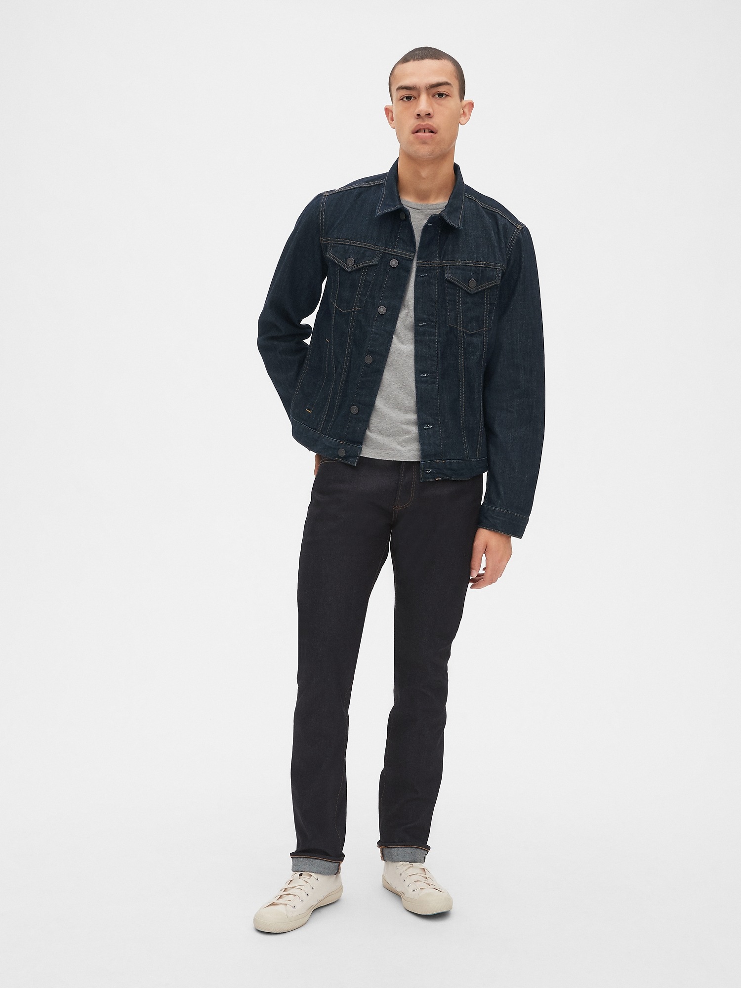 gap mens black denim jacket