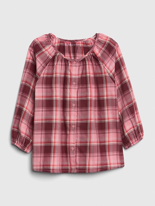 Image number 1 showing, Kids Plaid Button-Front Top