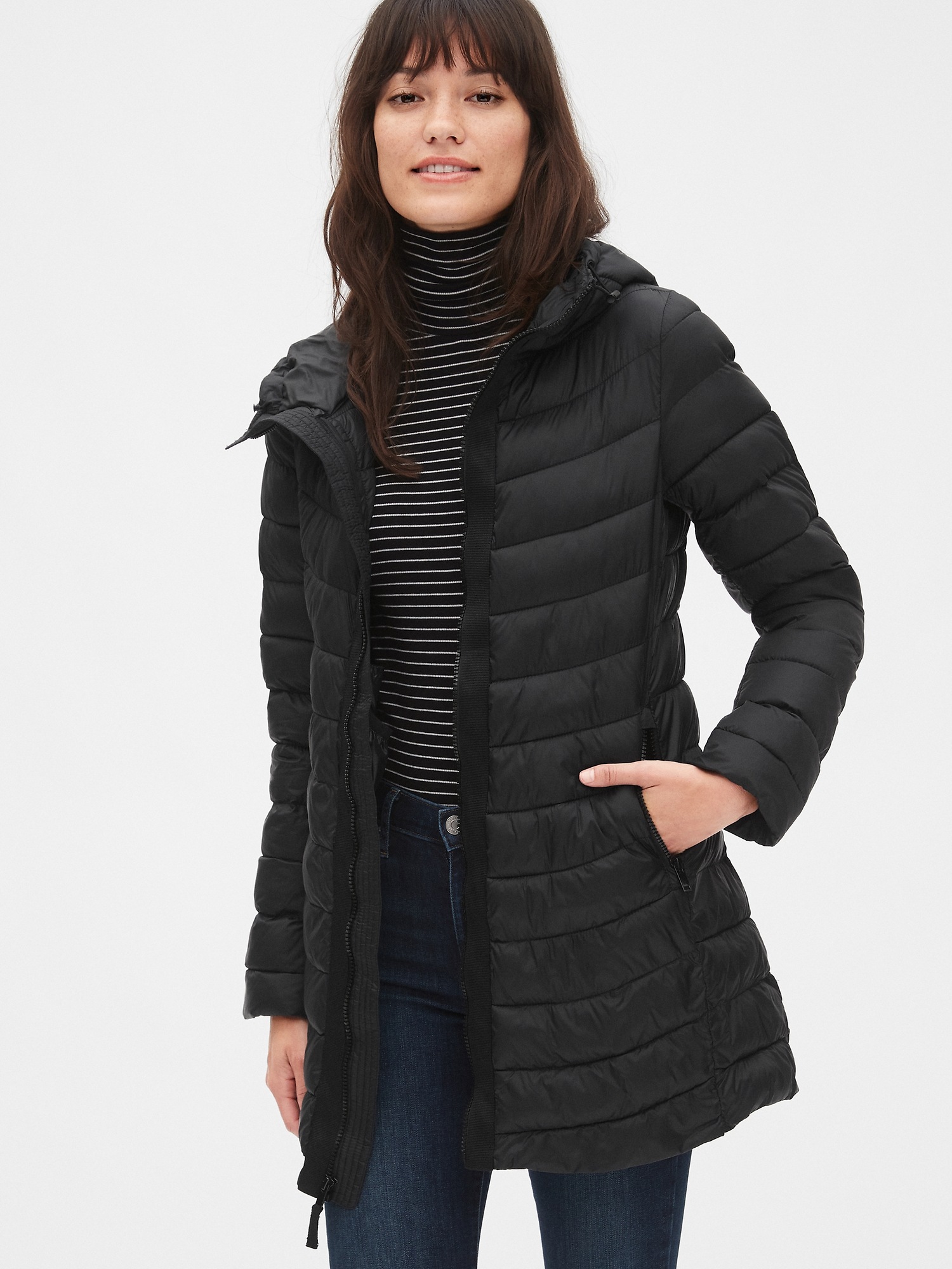 ColdControl Lightweight Longline Hooded Puffer Jacket Gap