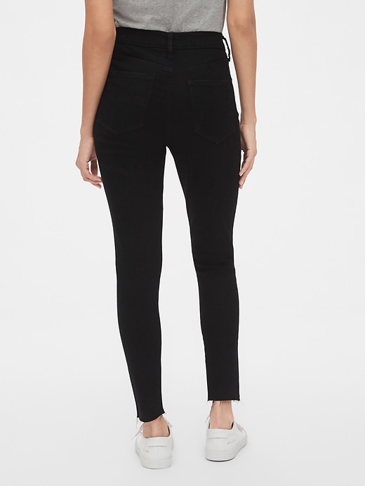 2 of 8 showing, with the color black wash of product High Rise Distressed Favorite Jeggings with Secret Smoothing Pockets