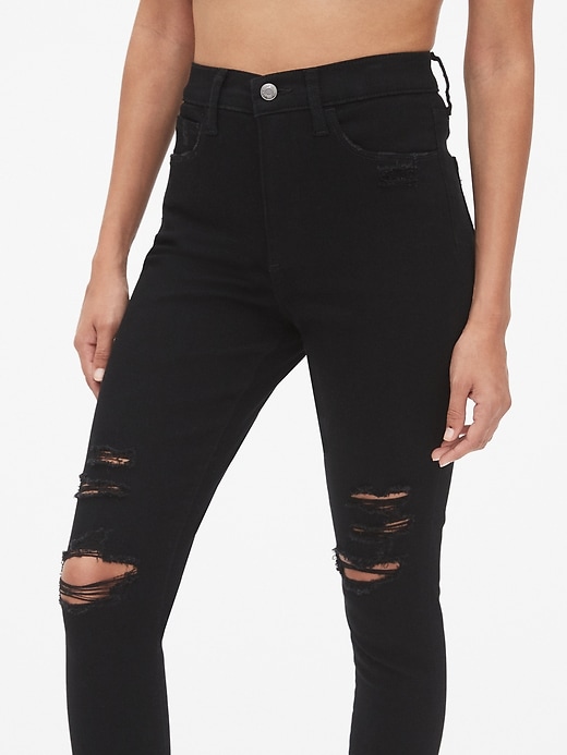 Image number 5 showing, High Rise Distressed Favorite Jeggings with Secret Smoothing Pockets