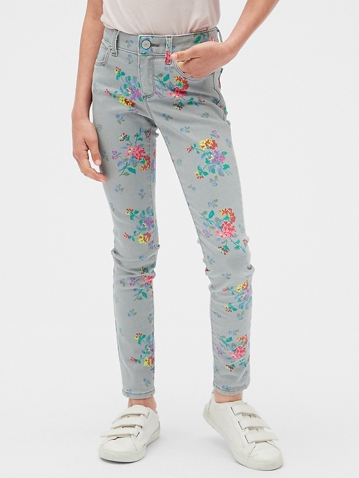 Image number 2 showing, Kids Floral Skinny Jeans with Stretch