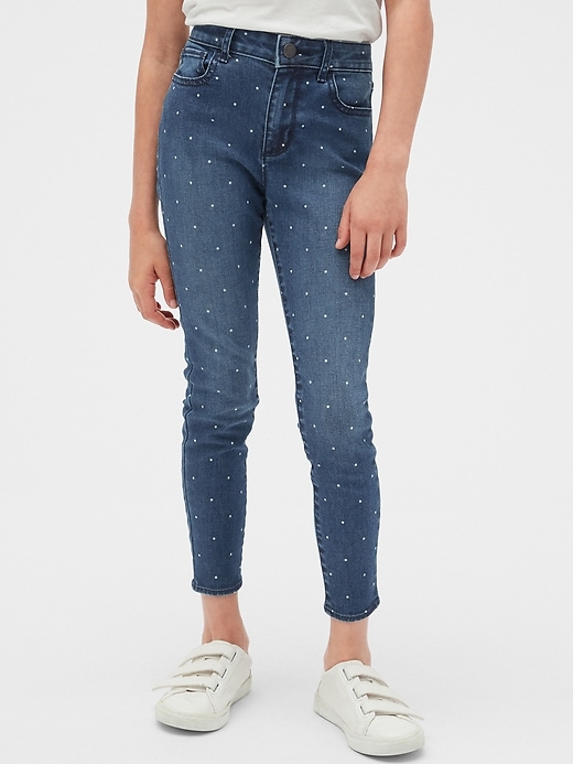 Image number 2 showing, Kids High Rise Dot Print Ankle Jeggings with Stretch