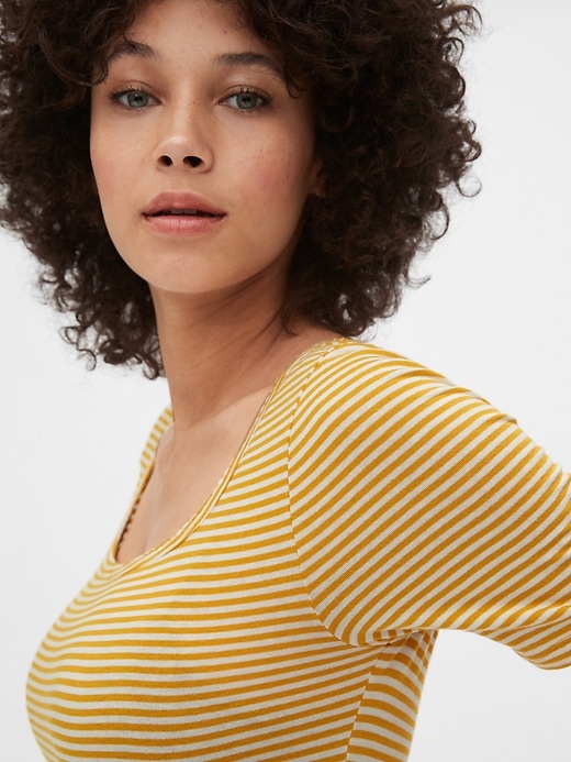 Image number 5 showing, Featherweight Stripe Square-Neck T-Shirt