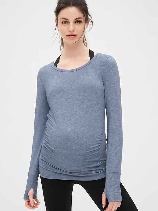 1 of 8 showing, with the color comet blue of product Maternity GapFit Breathe T-Shirt