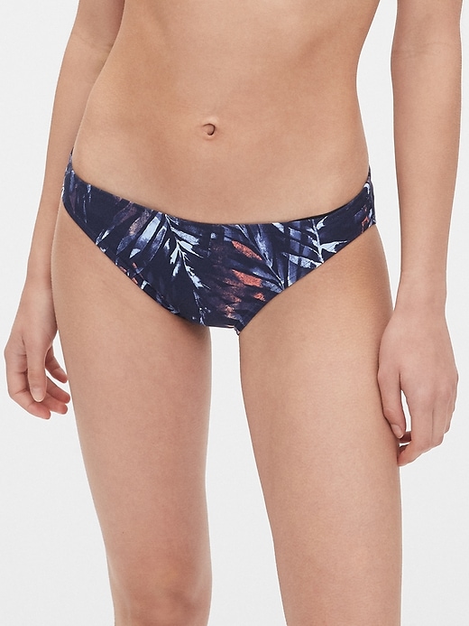 1 of 8 showing, with the color navy palm of product Classic Print Bikini Bottom