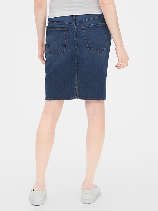 Image number 2 showing, Maternity Full Panel Denim Skirt