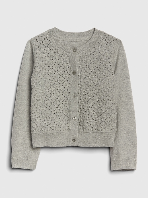 View large product image 1 of 1. Toddler Crop Pointelle Cardigan Sweater