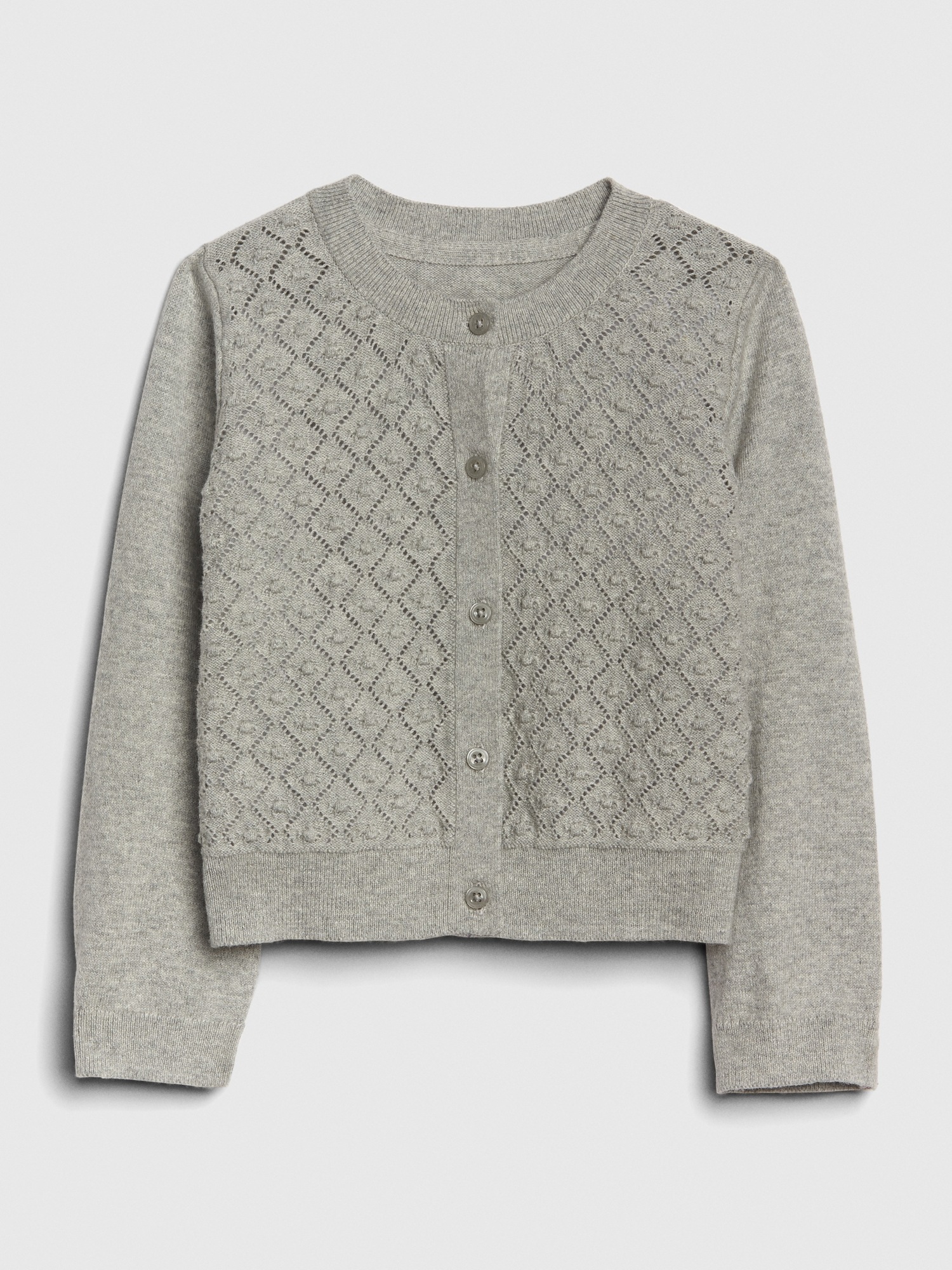 Toddler Crop Pointelle Cardigan Sweater
