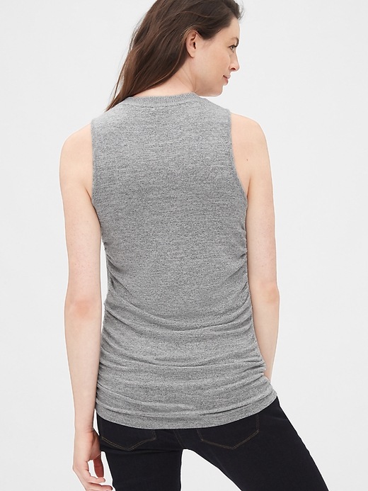 2 of 8 showing, with the color marled grey of product Maternity Softspun High-Neck Tank Top