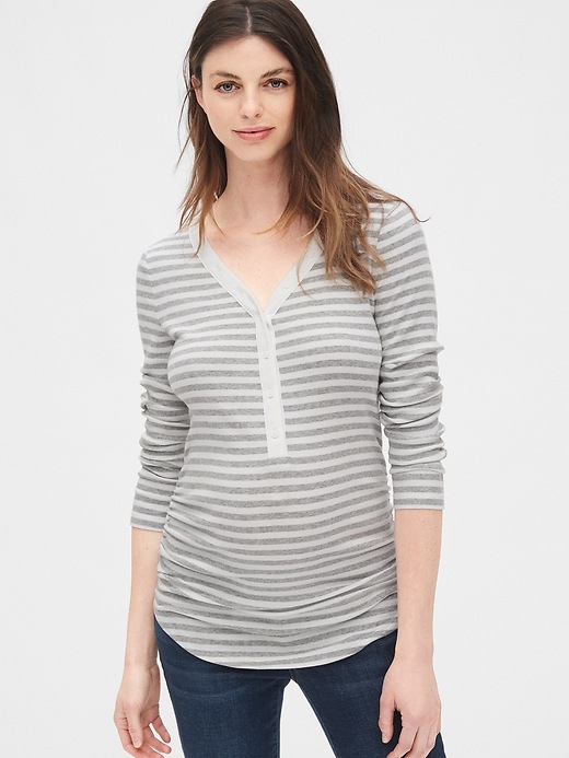 Image number 5 showing, Maternity Featherweight Ribbed Henley