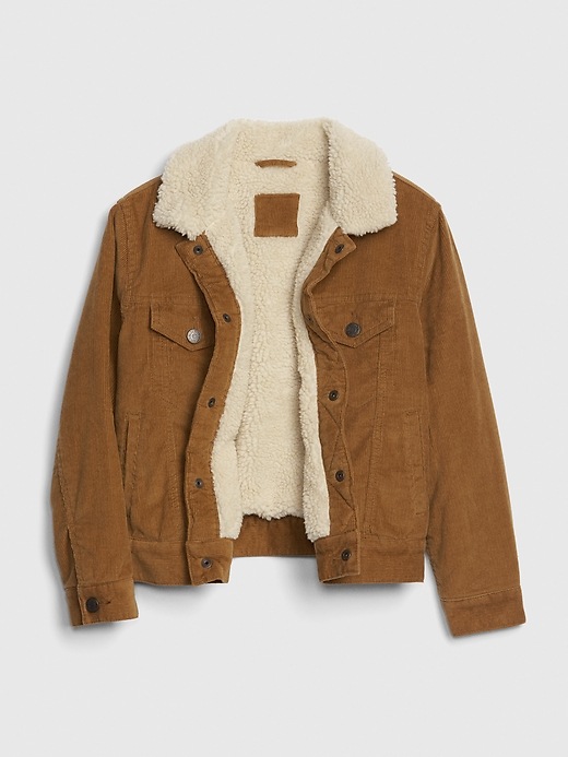 Image number 4 showing, Kids Cord Sherpa-Lined Jacket