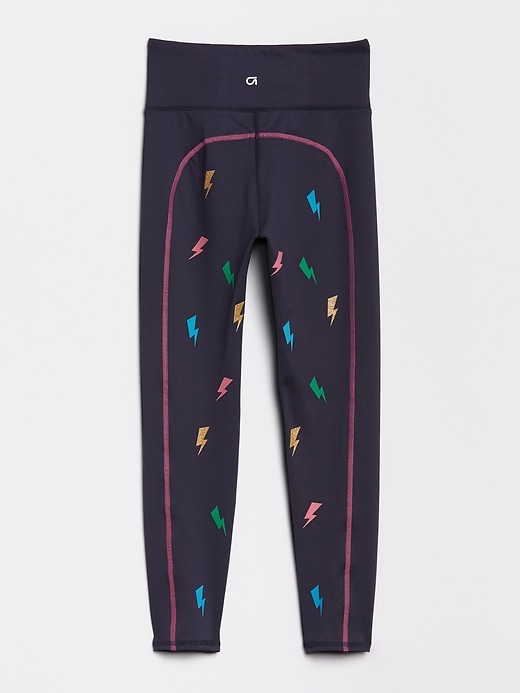 2 of 8 showing, with the color blue lightning of product GapFit Kids Lightning Leggings