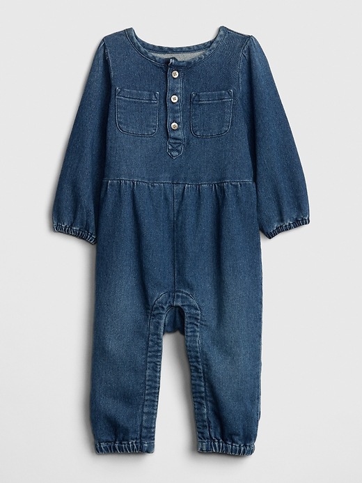 Image number 1 showing, Baby Denim One-Piece