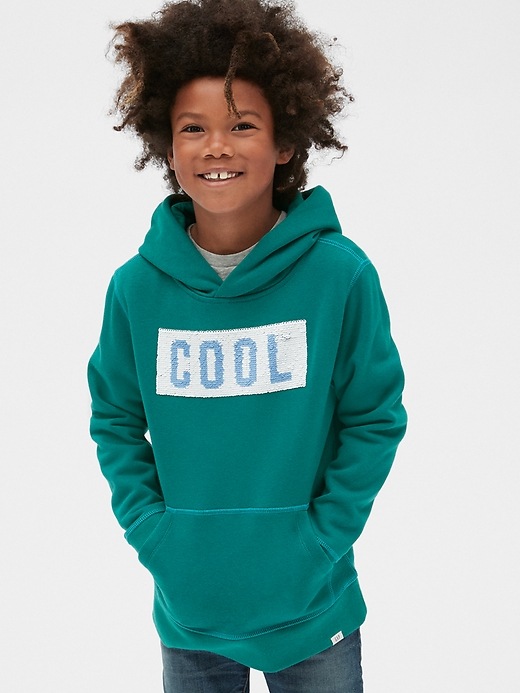 Image number 2 showing, Kids Flippy Sequin Hoodie Sweatshirt