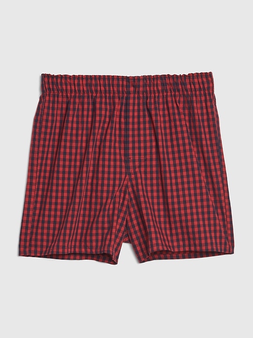 1 of 8 showing, with the color red tiny gingham of product 4" Print Boxers