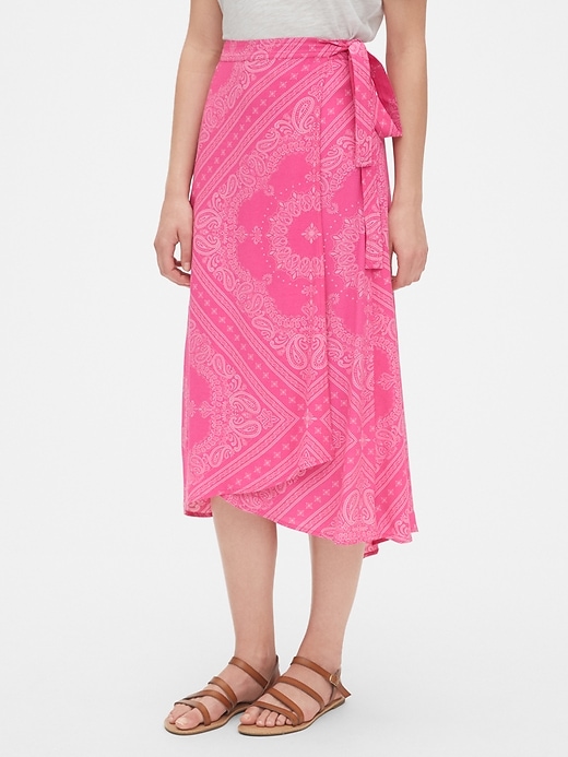 Print Wrap Midi Skirt Gap