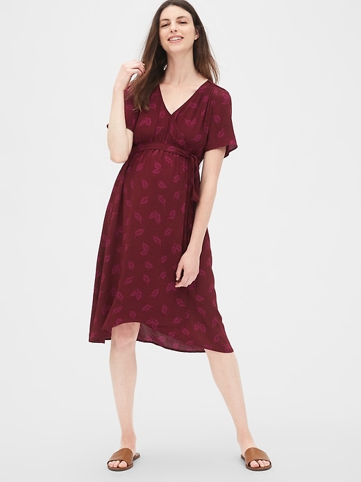 Image number 5 showing, Maternity Print Faux-Wrap Dress