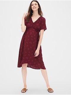gap red wrap dress