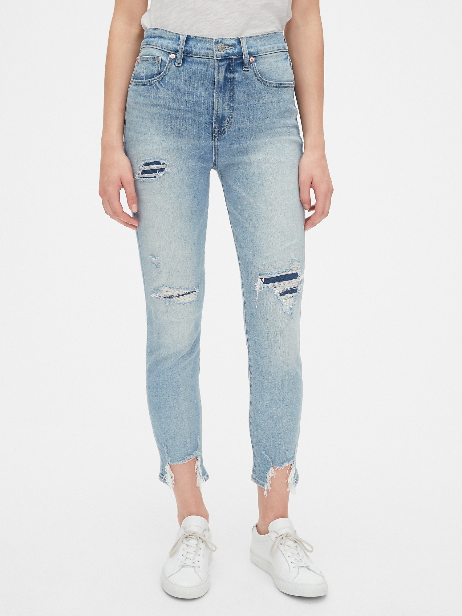 ankle distressed jeans