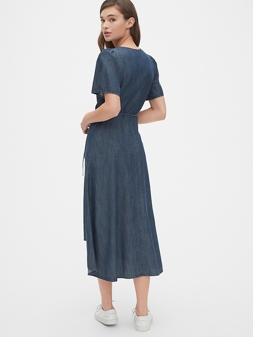 Image number 2 showing, Midi Wrap Dress in TENCEL&#153