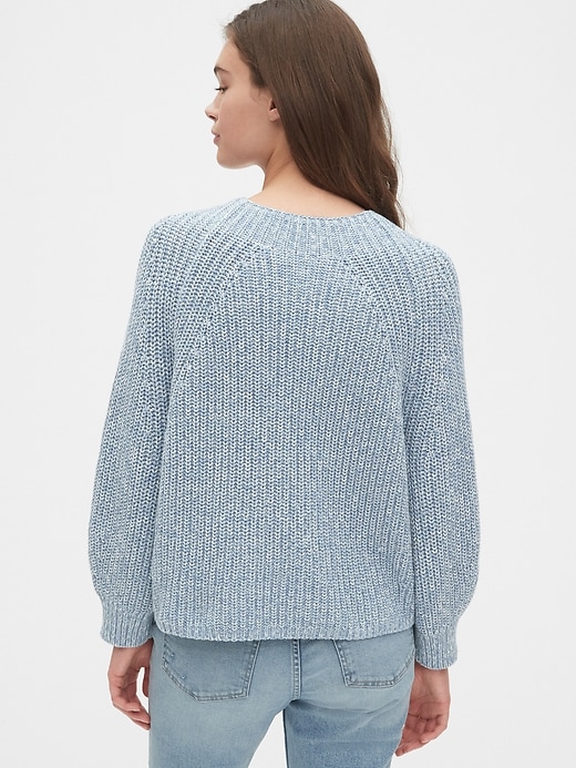 Image number 2 showing, Blouson Sleeve Ribbed Mockneck Sweater