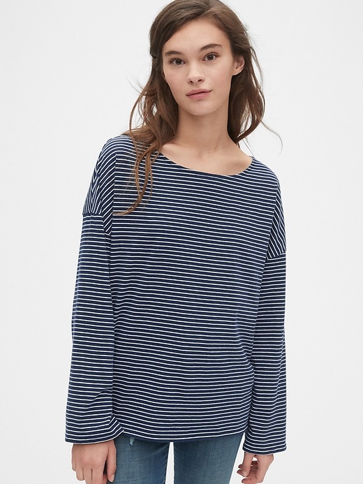 Image number 1 showing, Relaxed Stripe Boatneck T-Shirt
