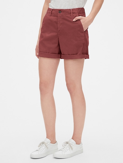 View large product image 1 of 3. Mid Rise Khaki Shorts