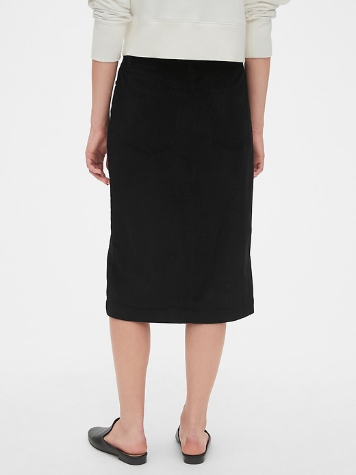 Image number 2 showing, Corduroy Button-Front Midi Skirt