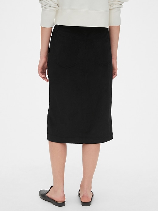 button-front midi skirt gap