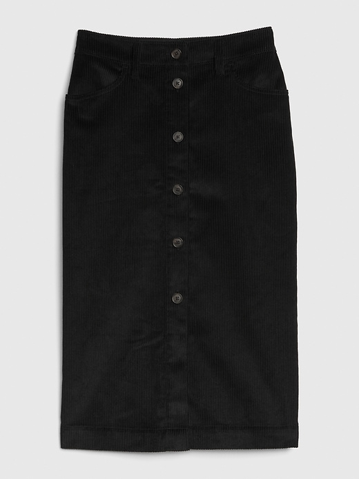 Image number 8 showing, Corduroy Button-Front Midi Skirt