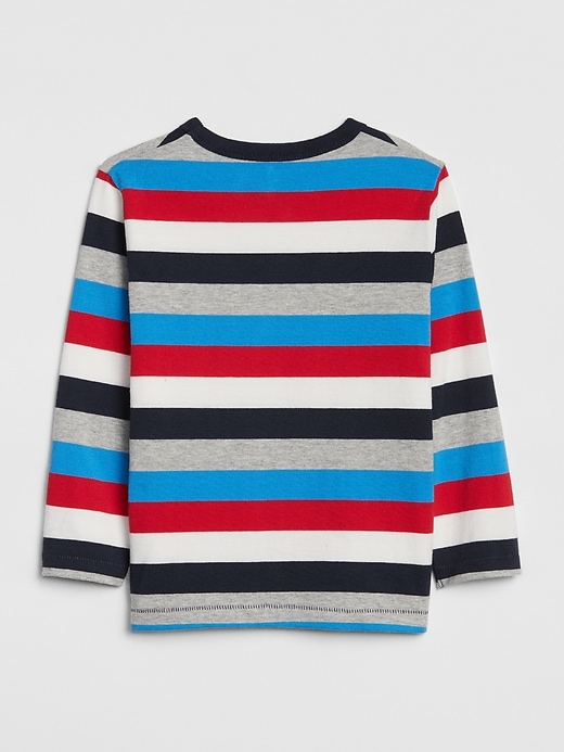 View large product image 2 of 3. Toddler Stripe Pocket Long Sleeve T-Shirt