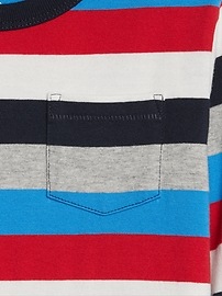 View large product image 3 of 3. Toddler Stripe Pocket Long Sleeve T-Shirt