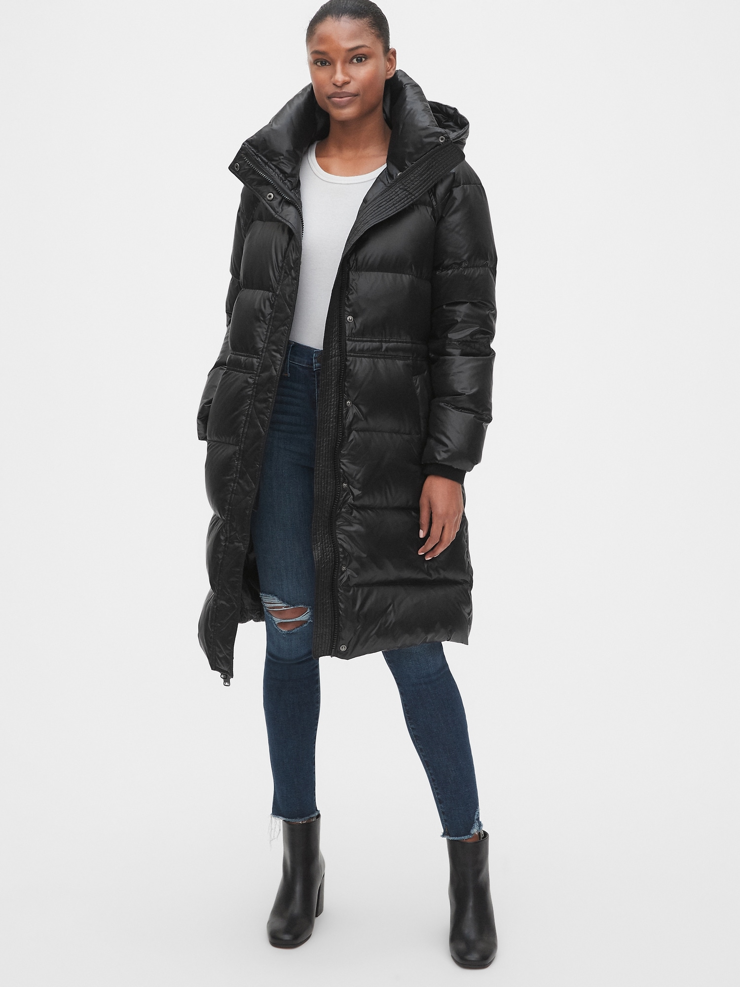 gap long puffer jacket