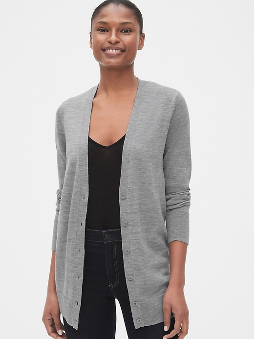 Image number 9 showing, Boyfriend Cardigan in Merino Wool