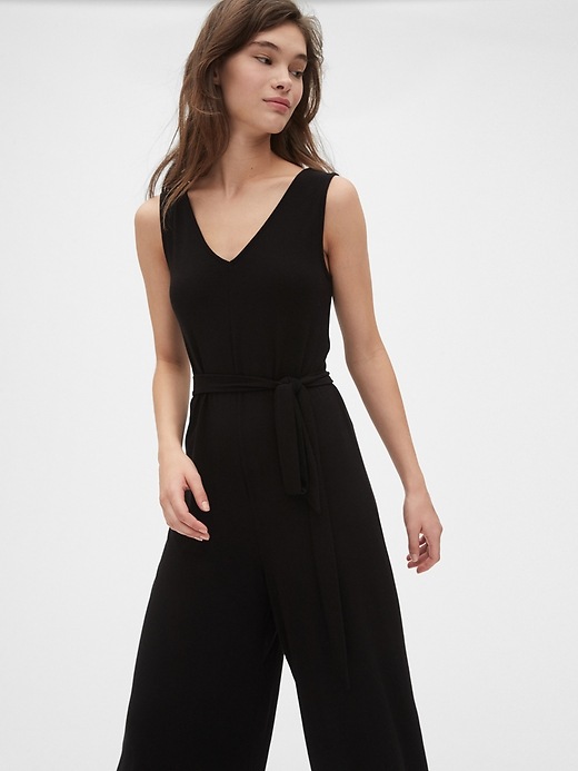 Image number 3 showing, V-Neck Wide-Leg Jumpsuit