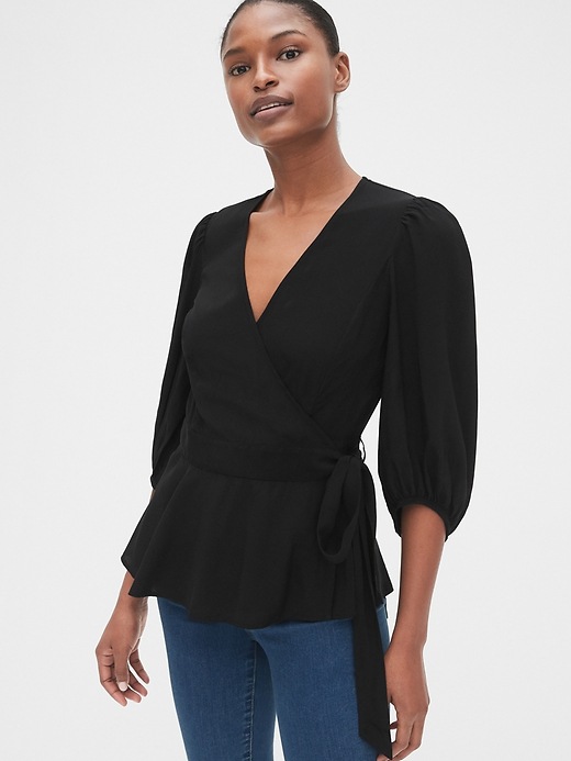 Image number 1 showing, Wrap Blouse