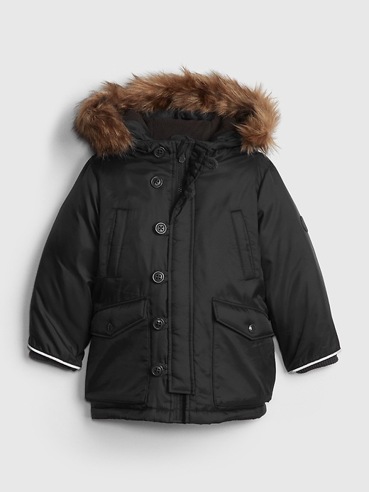 1 of 8 showing, with the color true black of product Toddler ColdControl Max Parka
