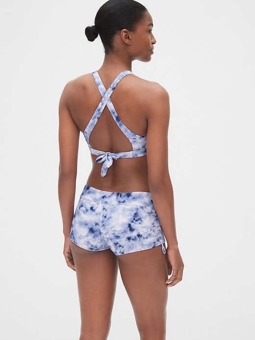 2 of 8 showing, with the color blue tie dye of product High-Neck Crossback Bikini Top