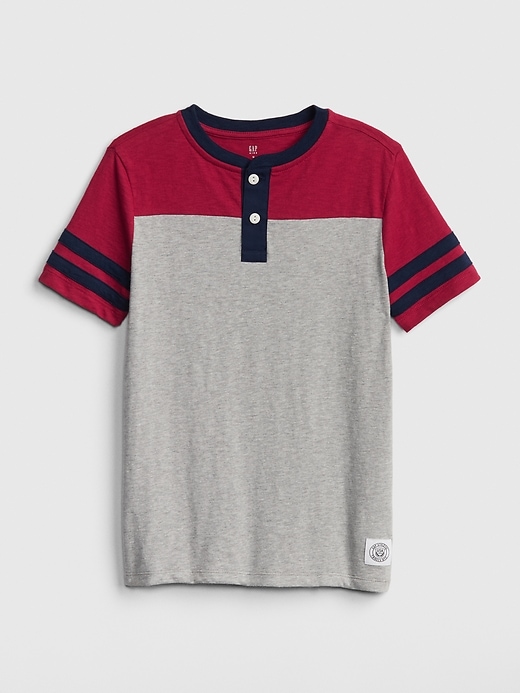 View large product image 1 of 1. Kids Colorblock Henley T-Shirt